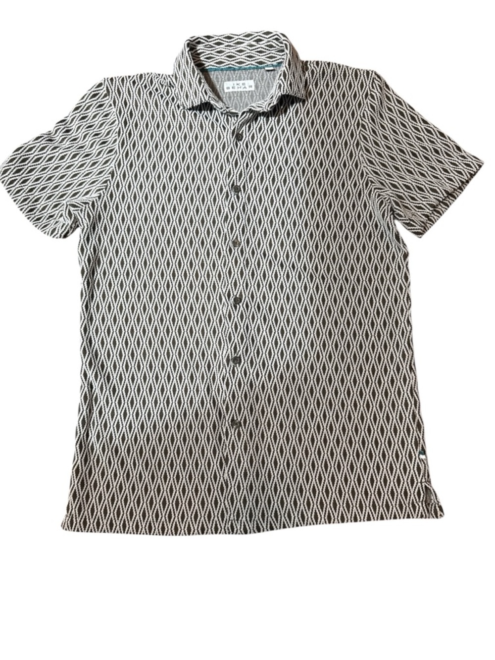 Men’s Ike Behar Diamond-Pattern Short-Sleeve Button-Down Shirt